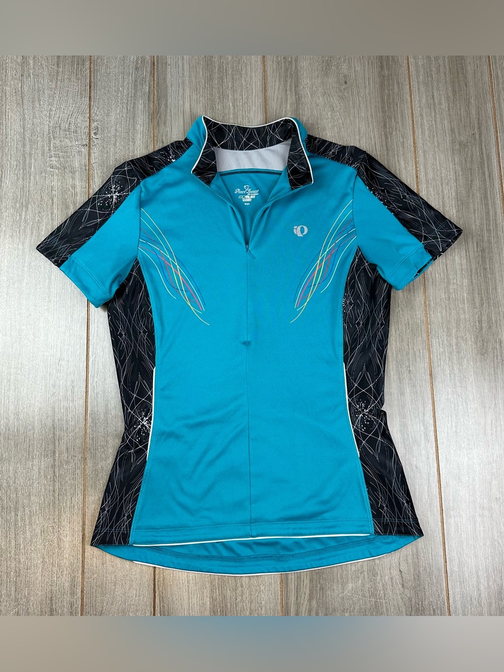 Pearl Izumi Select Cycling Jersey Womens L 1/2 Zip Teal Short Sleeve Bike